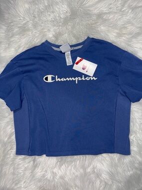 Champion Women's Royal Blue Logo Crop Top